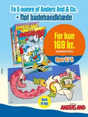 Klar til sommeren?  🏖️ Få Anders And direkte i postkassen, OG et lækkert badehåndklæde!